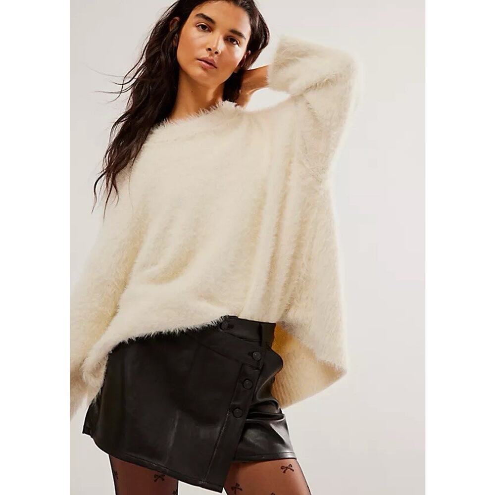 Free People We The Free Wynn Asymmetrical Mini Skirt Black Size 12/31